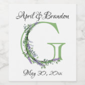 モノグラムGラベンダーユーカリ ワインラベル (シングルラベル)