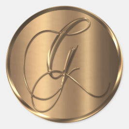 モノグラムG非金属ブロンズ封筒用シール ラウンドシール