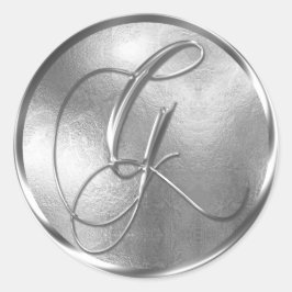 モノグラムG非金属銀封筒用シール ラウンドシール