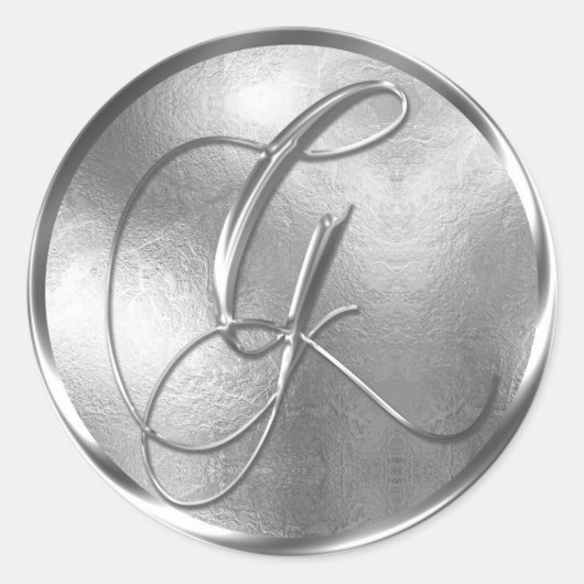 モノグラムG非金属銀封筒用シール ラウンドシール (正面)