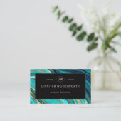 モノグラムGeodeグリーンアゲートマラカイトQRコード 名刺 (スタンド正面)