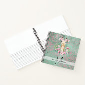 モノグラムGIRAFFEボホかわいらしガーリーモダン花 ノートブック (内部)