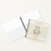 モノグラムGIRAFFEボホかわいらしガーリーモダン花 ノートブック (内部)
