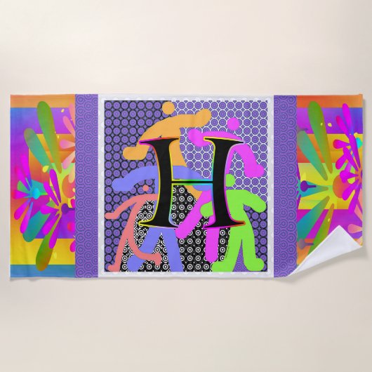 モノグラムHおもしろい姿ビーチタオル ビーチタオル (正面)