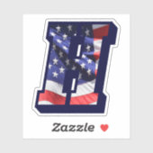 モノグラムHアメリカ国旗の文字HイニシャルUSA シール (シート)