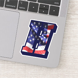 モノグラムHアメリカ国旗の文字HイニシャルUSA シール