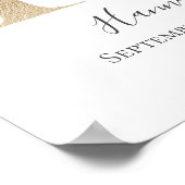 モノグラムHピンクホワイトフローラ金ゴールド子供部屋 ポスター (角)