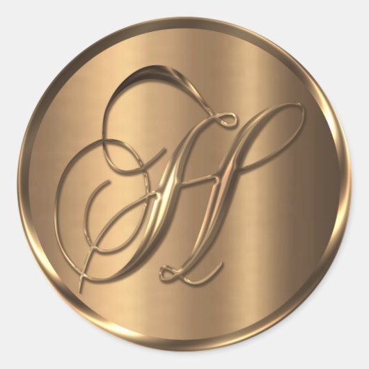 モノグラムH非金属ブロンズ封筒用シール ラウンドシール (正面)