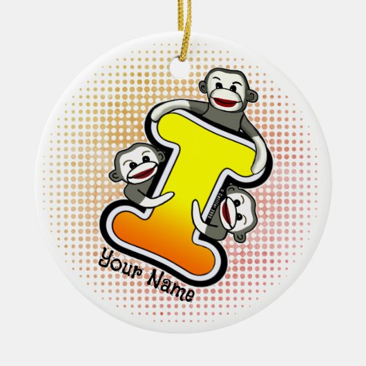 モノグラムIソックサル セラミックオーナメント (正面)