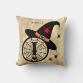 モノグラムIハロウィーンスカイウィッチスパイダーズ名 クッション (正面)