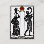 モノグラムI文字、アンティーク姿赤白黒 名刺 (裏面)