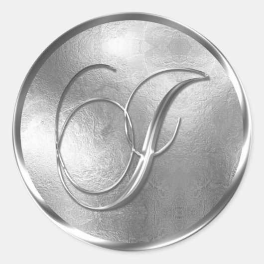 モノグラムI非金属銀封筒用シール ラウンドシール (正面)