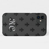 モノグラムiPhone 11ケース(（紋章の）フラ・ダ・リパターン) Case-Mate iPhoneケース (裏面(横))
