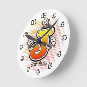 モノグラムJソックモンキークロック ラウンド壁時計 (傾斜)