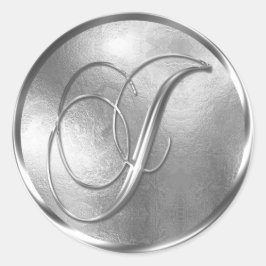 モノグラムJ非金属銀封筒用シール ラウンドシール