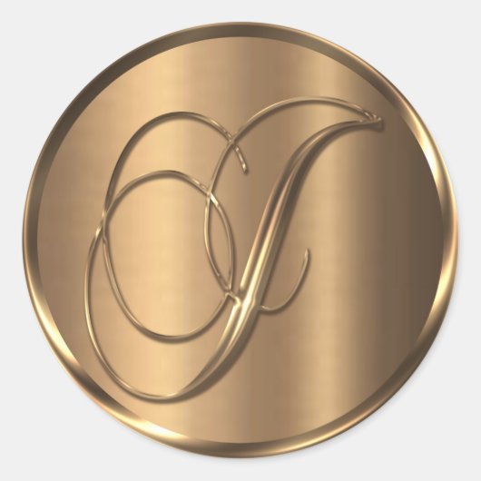 モノグラムJ非金属青銅封筒用シール ラウンドシール (正面)