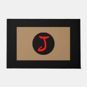 モノグラムJ黒のトリム形式 ドアマット (正面)
