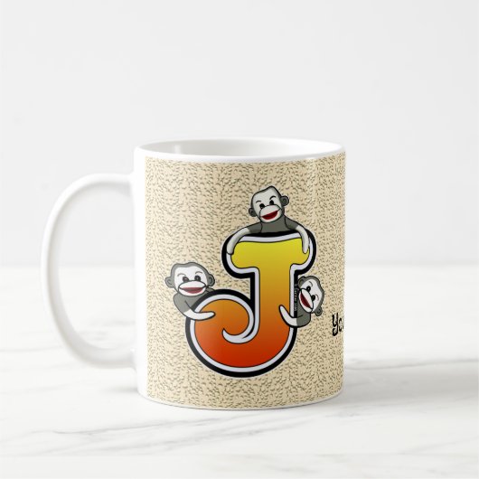 モノグラムJ ソックモンキーマグ コーヒーマグカップ (左)