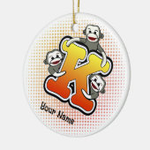 モノグラムKソックモンキー セラミックオーナメント (左)