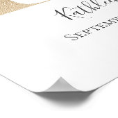 モノグラムKピンクホワイトフローラ金ゴールド子供部屋 ポスター (角)