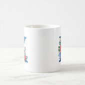 モノグラムK装飾付きフローラデザイン コーヒーマグカップ (中央)