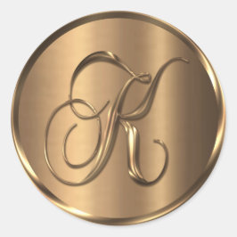 モノグラムK非金属ブロンズ封筒用シール ラウンドシール