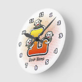 モノグラムLソックモンキークロック ラウンド壁時計 (傾斜)