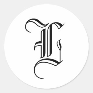 モノグラムL招待状シールオールドイングリッシュスタイル ラウンドシール