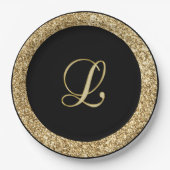 モノグラムL金ゴールドスクリプト ペーパープレート (正面)