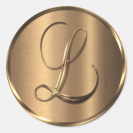 モノグラムL非金属ブロンズ封筒用シール ラウンドシール