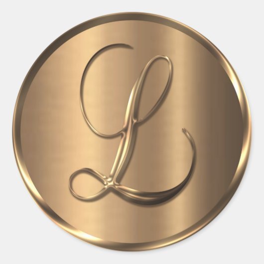 モノグラムL非金属ブロンズ封筒用シール ラウンドシール (正面)