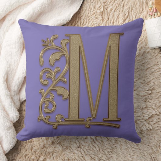 モノグラムMのタマキビ青い家族の結婚式の誕生日 クッション (ブランケット)