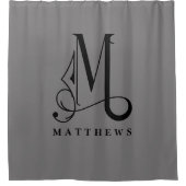 モノグラムMエレガントのソフィセレードグレカスタムー シャワーカーテン (正面)