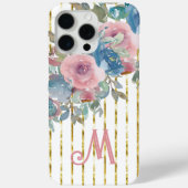 モノグラムMグラム金ゴールドストライプピンクアクアバラ Case-Mate iPhoneケース (裏面)