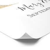 モノグラムMピンクホワイトフローラ金ゴールド文字子供部屋 ポスター (角)