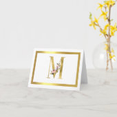 モノグラムMフローラノートカード金ゴールド カード (黄色い花)