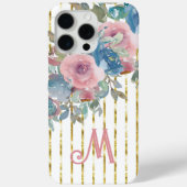 モノグラムM ゴージャス ゴールドストライプ ピンク アクアバラ Case-Mate iPhoneケース (裏面)