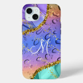 モノグラムM ゴールド レインボー 雨の雫 上品 おしゃれ Case-Mate iPhoneケース (裏面)