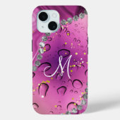 モノグラムM シルバーグラマラス マゼンタ 雨粒 Case-Mate iPhoneケース (裏面)