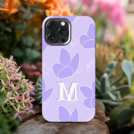 モノグラムM モダン ブルーライラック蝶模様 iPhone 13 PRO MAXケース