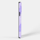 モノグラムM モダン ブルーライラック蝶模様 iPhoneケース (右側面)