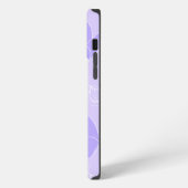 モノグラムM モダン ブルーライラック蝶模様 iPhoneケース (左側面)