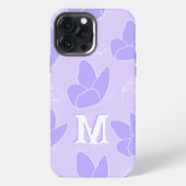 モノグラムM モダン ブルーライラック蝶模様 iPhoneケース (裏面)