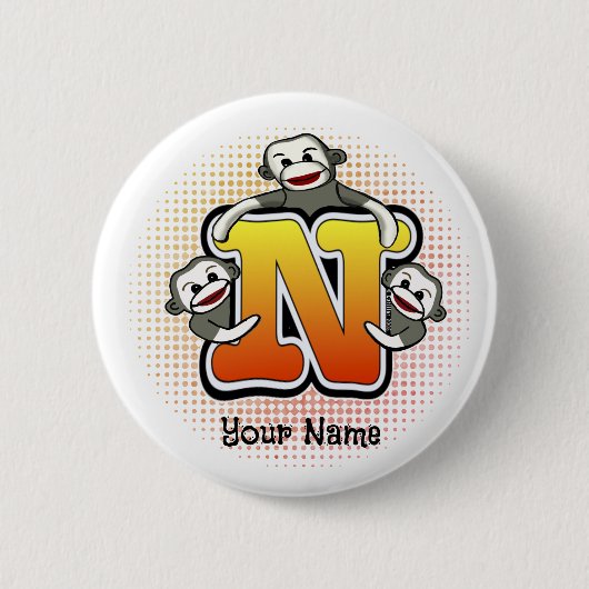 モノグラムNソックサル 缶バッジ (正面)