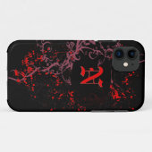 モノグラムN付き赤いパターン Case-Mate iPhoneケース (裏面(横))