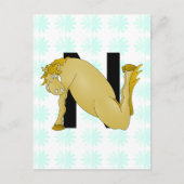 モノグラムN漫画パーソナライズされた馬 ポストカード (正面)