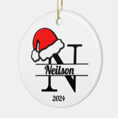 モノグラムN | 両面 セラミックオーナメント (左)