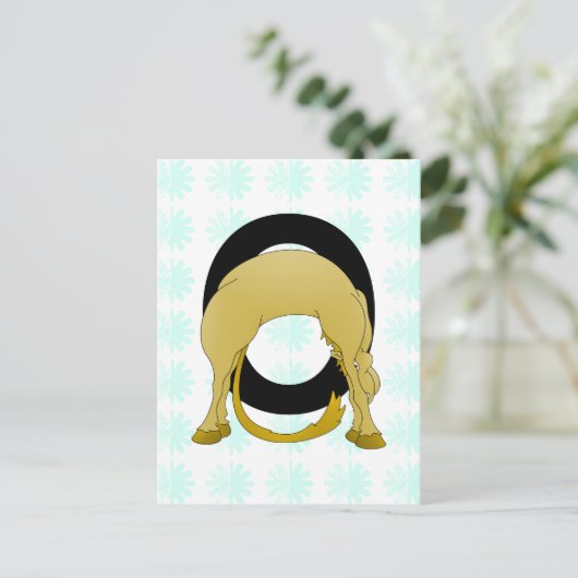 モノグラムOフレキシブルポニパーソナライズされたー ポストカード (スタンド正面)