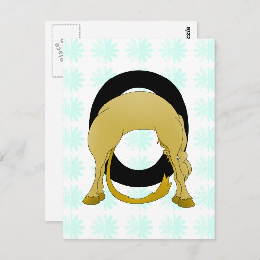 モノグラムOフレキシブルポニパーソナライズされたー ポストカード (正面/裏面)