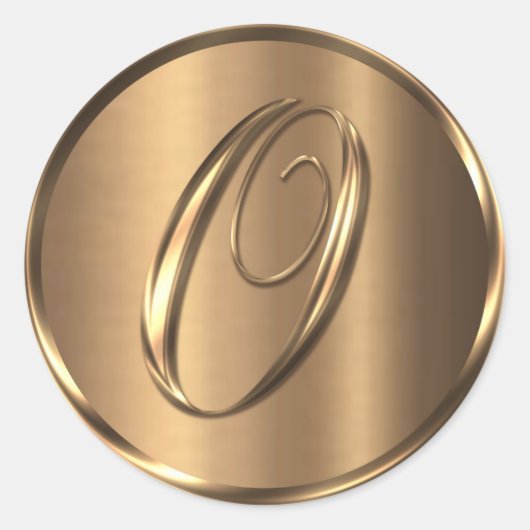 モノグラムO非金属ブロンズ封筒用シール ラウンドシール (正面)